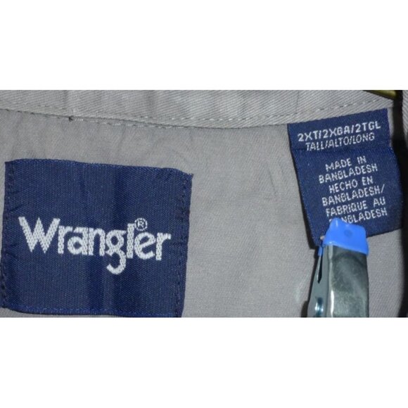 Wrangler Cowboy Cut Long Sleeve Twill Shirt Men's 2XT Tall Workwear Pearl Snap C - Picture 4 of 6